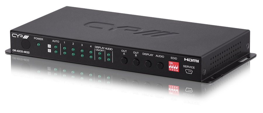 CYP Europe Kreuzschiene HDMI2.0 UHD/ 4K/ HDCP2.2, Audio 4x2 OR-42CD-4K22